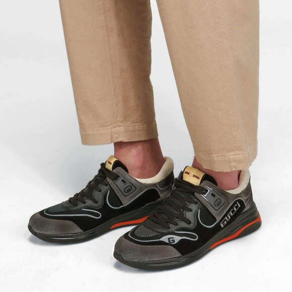 NEW GUCCI Ultrapace Low Top Suede Leather Sneakers G 8 / US 8.5 Men's $950 - Picture 5 of 13